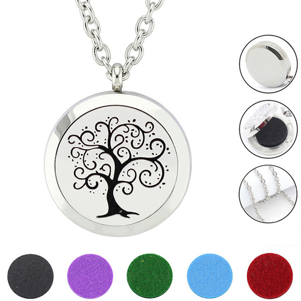 Free with Chain as Gift! New Arrival Silver 316L Stainless Steel Magnetic 30mm Essential Oil Diffuser Locket Necklace