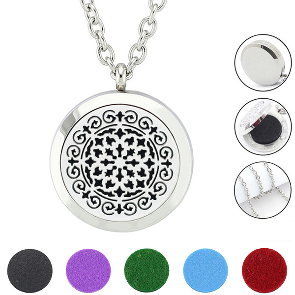 Free with Chain and Pads! High Quality Silver Aromatherapy Necklace Magnetic 316L Stainless Steel Diffuser Locket Pendant Necklace