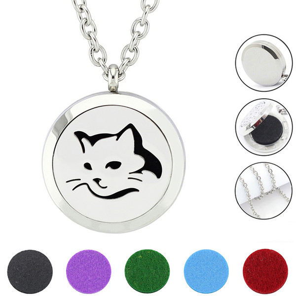 Free with Chain as Gift! New Arrival 30mm Stainless Steel Magnetic Essential Oil Diffuser Aromatherapy Locket Necklace Jewelry