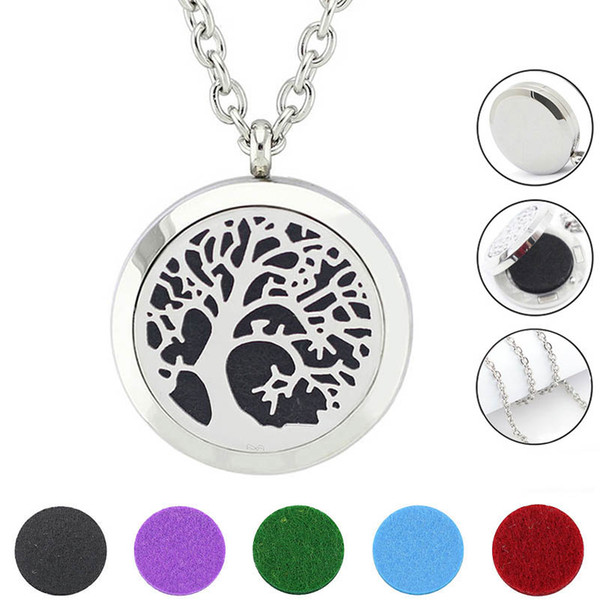 Free with Chain and Pads! Hot Sale Magnetic Round Shape 316L Stainless Steel Aromatherapy Diffuser Locket Necklace Jewelry