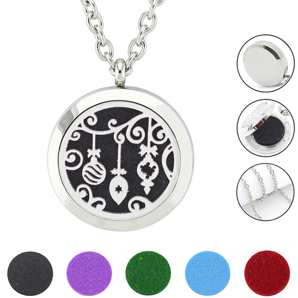 Free Felt pads and Chain! 30mm Silver Magnetic 316L Stainless Steel Essential Oil Aroma Diffuser Necklace Locket Jewelry