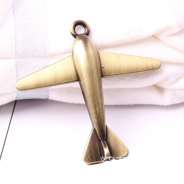 DIY Jewelry Necklace Accessories Punk Alloy Two-color Exquisite Aircraft Retro Sweater Chain Pendant Wholesale, Free Shipping
