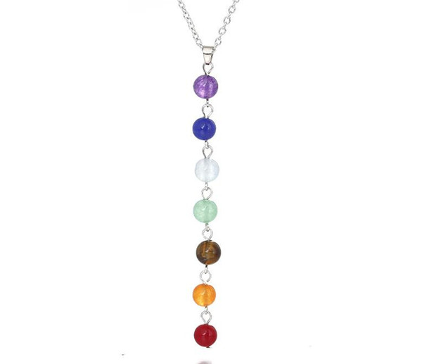 7 Yoga Chakra Stone Beads Necklace Pendant Yoga Reiki Healing Balancing Jewelry Natural Stone Choker Necklaces For Women Gifts Crafts