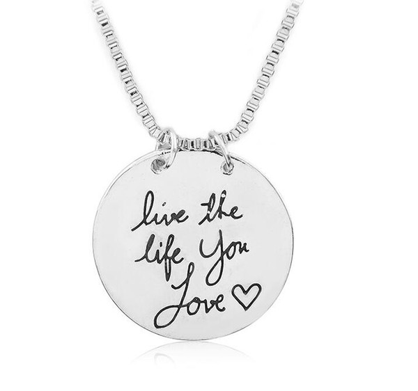 Vintage Silvers Learn From Yesterday Live For Today Hope For Tomorrow Letter Necklace Pendant For Womens Jewelry Accessories Gifts Bijoux