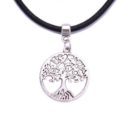 Vintage Silver life Tree Mermaid Football Leaves Bat OM Necklaces Leather Necklaces&Pendants For Women Jewelry Gifts Gifts Accessories