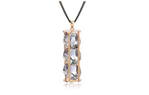 Vintage Gold Long Shaped Sandglass Crystal Necklaces Pendants Charms Choker Statement Chain Necklaces For Women Jewelry Accessories NEW