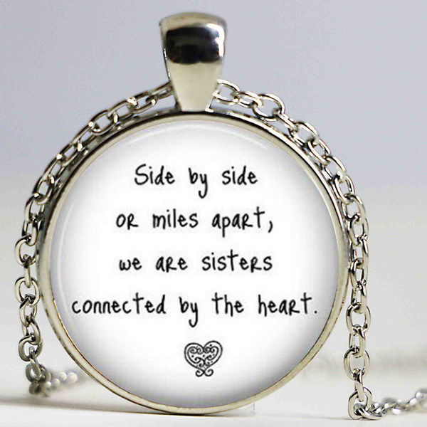 Long Distance Sister Necklaces Pendants Sister Pendant Chocker Necklace I love my Sister Pendant Choker Necklace