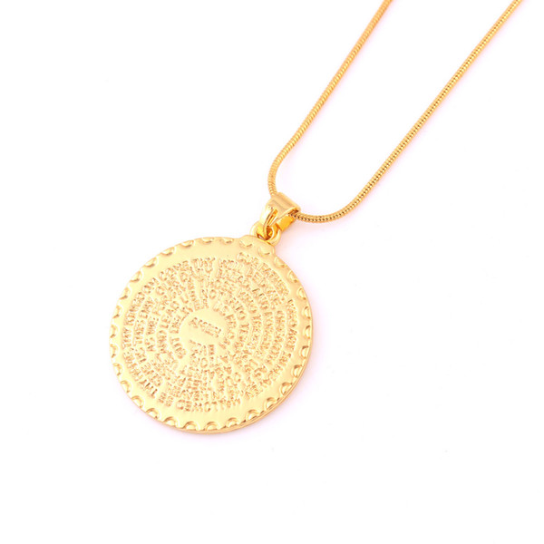 Europe and America style gold round shape religion necklace jewelry for woman or man