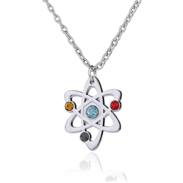 Fashion Simple Design Sliver Plated Iced Out Flower Knot Shape blue yellow red Crystal Stone Embedded Pendant Necklace