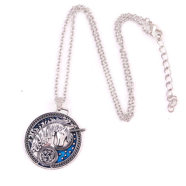 Animal Unicorn With Beautiful Flower Blue Enamel Talisman Trinket Zinc Alloy High Taste Grade Provide Dropshipping