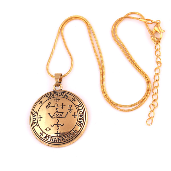 My Shape Collares Seal of Archangel Michael Enochian Statement Necklace Men Talisman Amulet Angel Tibetan Necklaces for Women