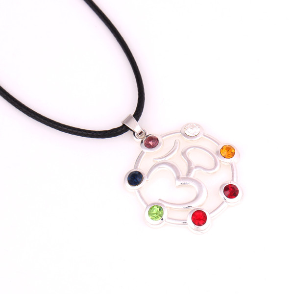 New Arrival Seven Chakra Crystals Symbol Yoga Charm Religious Hollow Charm Pendant Yoga Yogi Necklace Jewelry