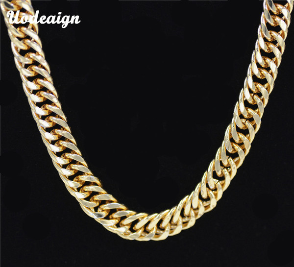 Uodesign Gold Chain For Men Big Long Chain Necklaces Male Gold Color Hiphop Alloy Cuban Chain Necklace