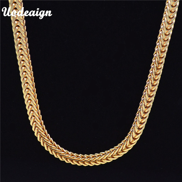 Uodesign Gold Color Chain For Men Hiphop Jewelry Wholesale Alloy Steampunk Style Gold Chain Long Necklace for Men