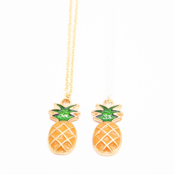 Fruit element pendant necklace Pineapple shape plated necklace Retail and wholesale mix best gift for women