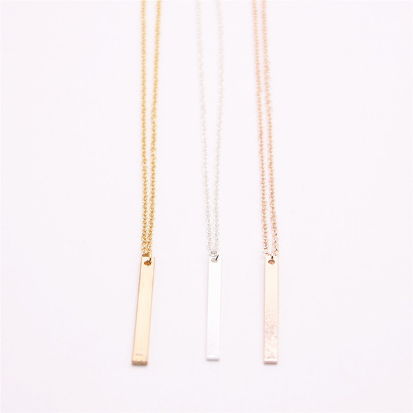 18K Gold Silver South America style cuboid Pendant necklace Strip plated necklace the best gift to women