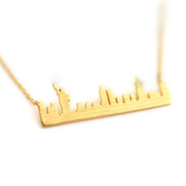 Fashion city landscape necklaces The New York skyline pendant necklaces Landmarks commemorate plated necklaces for women