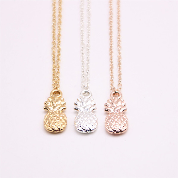 The latest elements necklace for girls Wholesale fruits shape Pendant necklace plated pineapple necklace the best gift to women