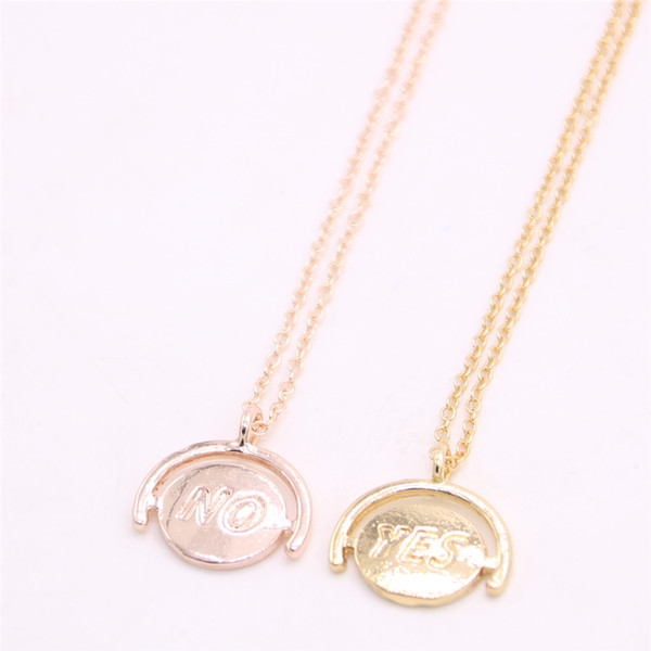 Letter ''YES'' and ''NO'' pendant necklace Letter pendant necklace designed for women Retail and wholesale mix