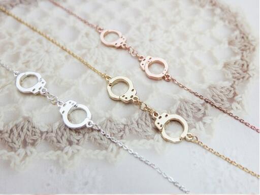 Fashion silver plating necklace handcuffs necklaces for women choker necklace wholesale and mixed color free shipping