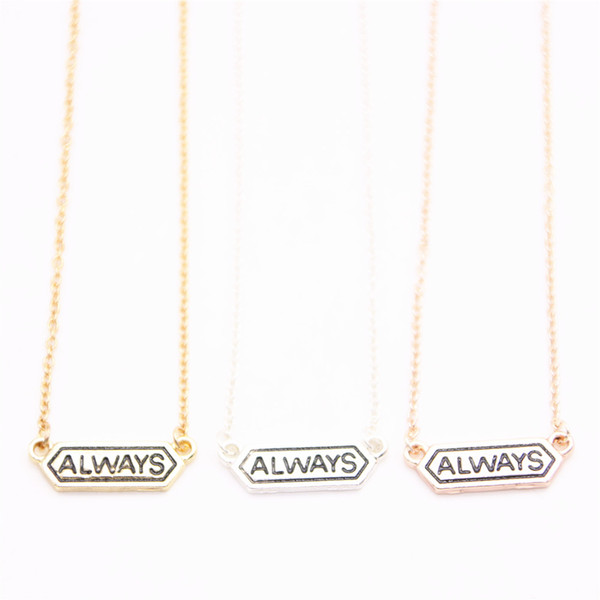 Street elements letter pendant necklace Letter ''always'' pendant necklace designed for women Retail and wholesale mix