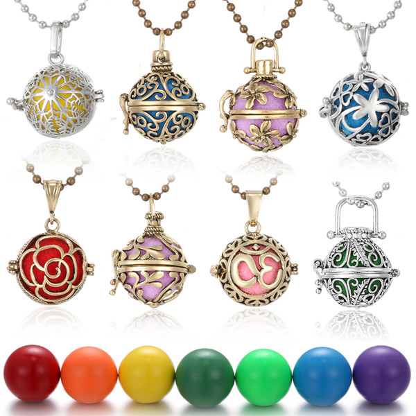 New Arrival Mexican Bola Cage Pendant Angel ball new Caller Sounds Harmony Ball with Chain Necklace Jewelry with 1pcs randomly ball