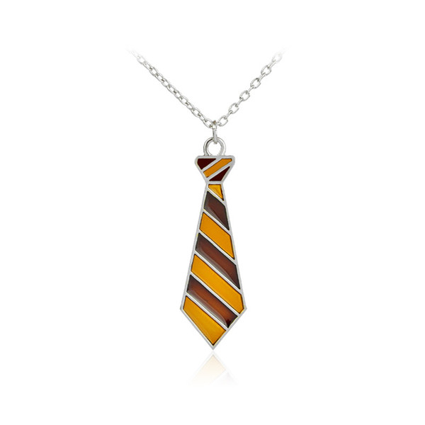 Harry Hogwarts Gryffindor Tie Necklace Gryffindor Shool Uniform Necktie Necklace Pendant Potter Fan Fashion jewelry Will and Sandy Drop Ship