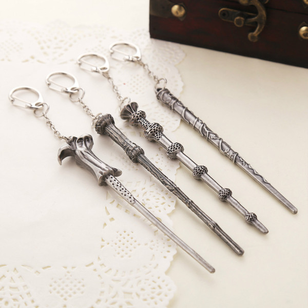 Wand Necklaces Harry Hermione Dumbledore Lord Voldemort Magic Wand Pendant Necklace Keychain Rings Potter Fans Jewelry Drop Shipping