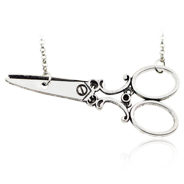 Scissors Necklace Ancient Silver Scissors Pendant Designer Necklace for Women Men Hip Hop Necklace Jewelry 161727