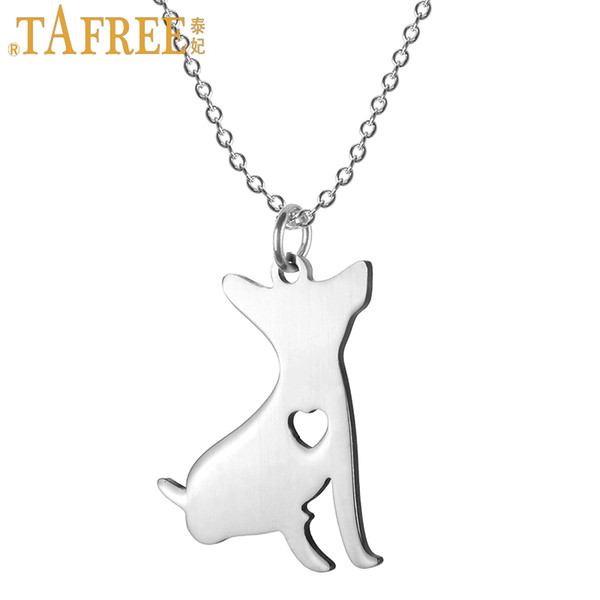 TAFREE new dog lover men women chain necklace stainless steel Mexico chihuahua pendant statement necklaces Party Wedding Gifts jewelry