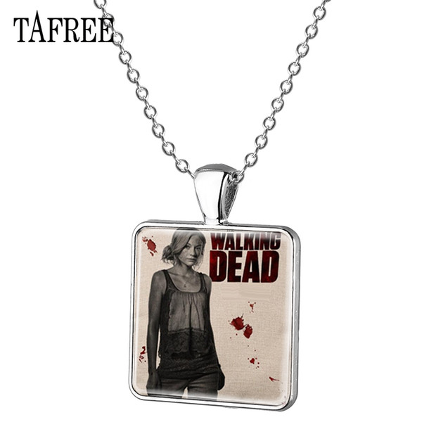 TAFREE The Walking Dead Pendant Necklace 2018 New Fashion Silver Plated Metal Choker Necklaces Statement Men Women Jewelry QF160