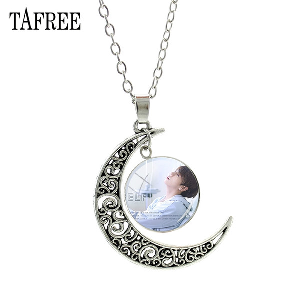 TAFREE Popular BTS BT21 Bangtan Boys Moon Pendants Necklace Korea Fashion BTS Album Love Yourself Accessories Jewelry Gift BTS54