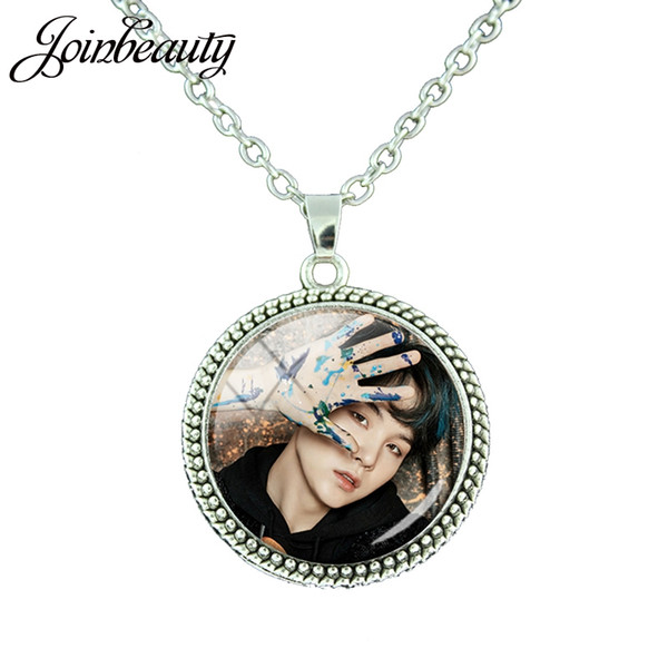 TAFREE Cool Korean Men BTS Necklace BTS love yourself Personal picture Antique Silver Plated Women Necklace Jewelry BTS165