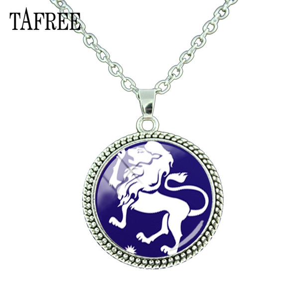 TAFREE Gemini Cancer Leo Virgo Libra Scorpio 12 Constella Necklace Zodiac Glass Cabochon Necklacefor Women XZ18