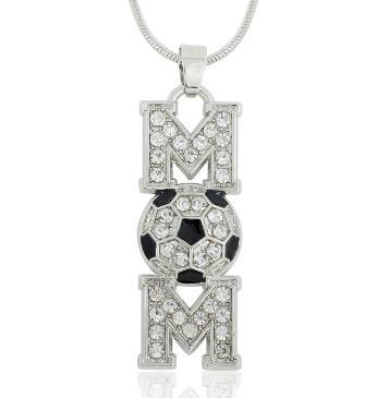 lemegeton Dropshipping White Rhinestone Soccer Baseball Tennis basketball football Sport Necklace Jewelry for Mother's Day Gift