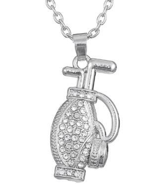 lemegeton Fishhook Dropshipping Zinc Alloy Silvertone Golf Bag Necklace Pendant Jewelry for Men and Women Necklace