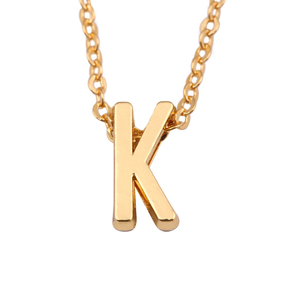 lemegeton New Jewelry Gold Plated Personalized Name Slide Initial and Alphabet Letter Necklace For Women Fashionable