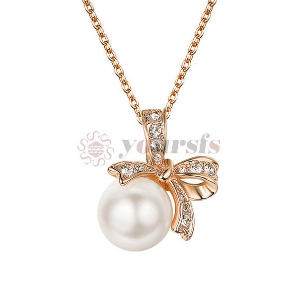 Yoursfs Necklace Zircon Pearl Necklace - Rose Gold Mother's Day, Thanksgiving,Fashion For Birthday Gift