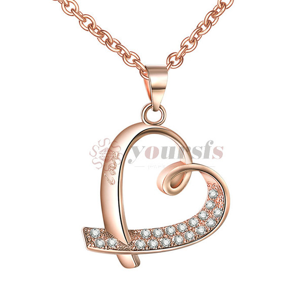 Yoursfs Heart Necklace Love Heart Zircon Pendant Women Fashion Necklace Jewelry Muti-Style