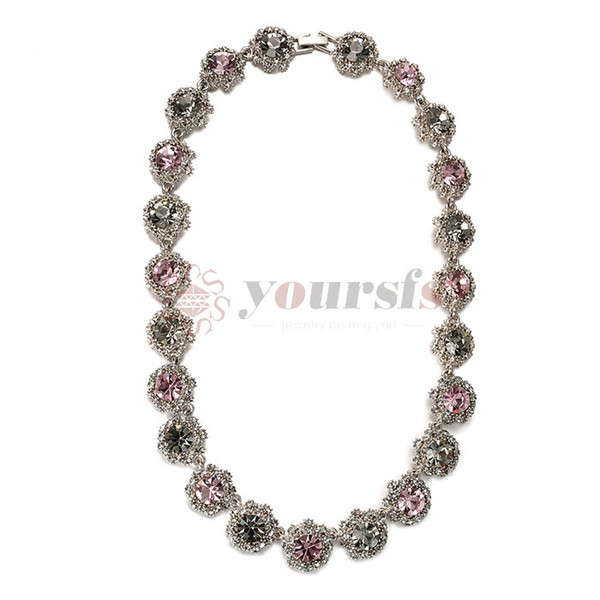 Yoursfs fashion new retro Necklace designs Bridal Necklace for women crystal flowers in Austria for the ball party.