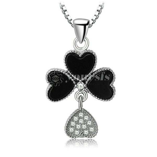 Yoursfs 925 Silver Clover Pendant Necklace Fashion Silver Jewelry