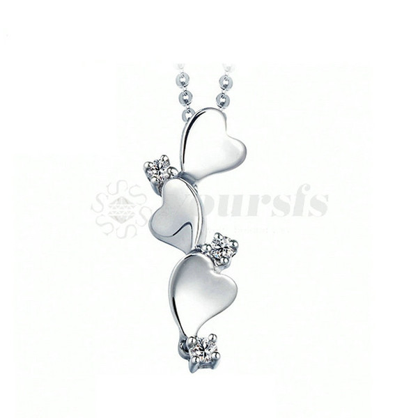 Yoursfs® 925 Silver Hearts Pendant Necklace Fashion Silver Jewelry