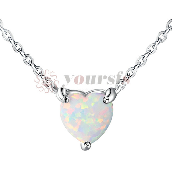 Yoursfs Simulated Opal Necklace For Women Halo Stylish Simply Beautiful Round /Heart Solitaire Necklace