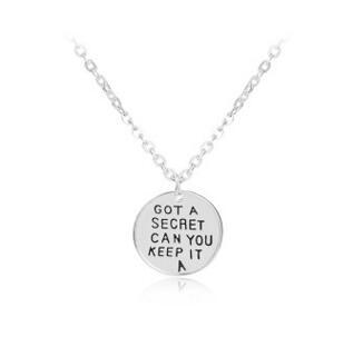 Pretty Little Liars Necklace Letter Got A Secret Can You Keep It Coin Pendant Beautiful girl's lies Necklace Best Friends Jewelry