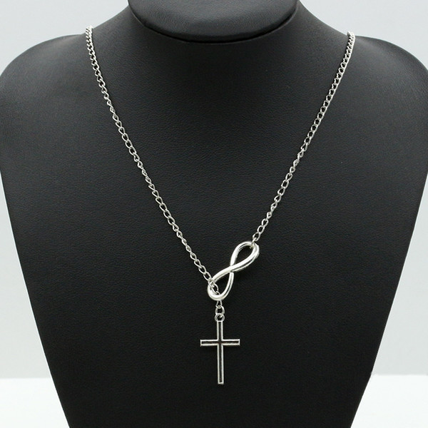 New Fashion Personality Eight Cross Pendant Necklace Silver Plated Link Chain Necklace For Women Jewelry Gift Best Selling