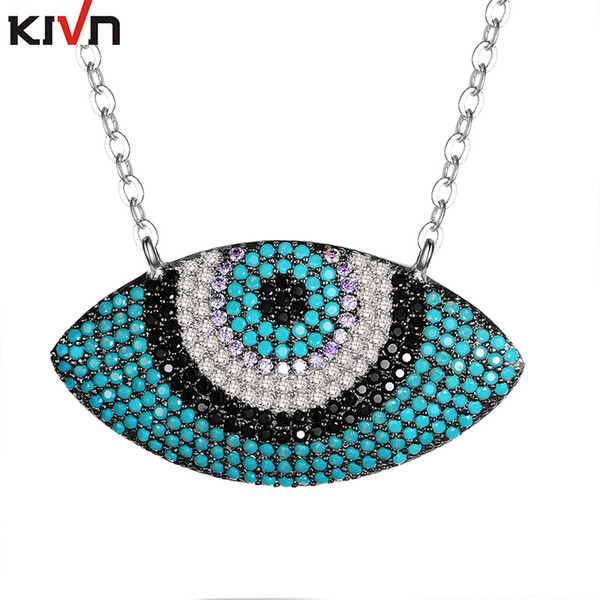 KIVN Fashion Jewelry Turkish Evil Eyes Necklaces AAA Cubic Zirconia for Womens Girls Bridal Wedding Birthday Christmas Valentines Gifts