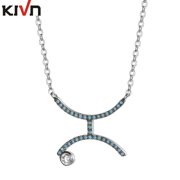 KIVN Fashion Jewelry Constellation Zodiac CZ Cubic Zirconia Womens Girls Wedding Bridal Necklaces Birthday Mothers Gifts