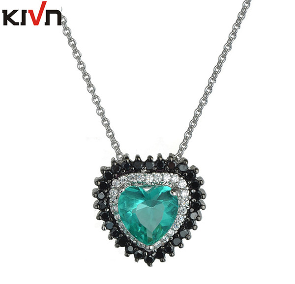 KIVN Fashion Jewelry Stunning Red Heart CZ Cubic Zirconia WomenS Girls Wedding Bridal Necklaces Christmas Promotion Birthday Gifts