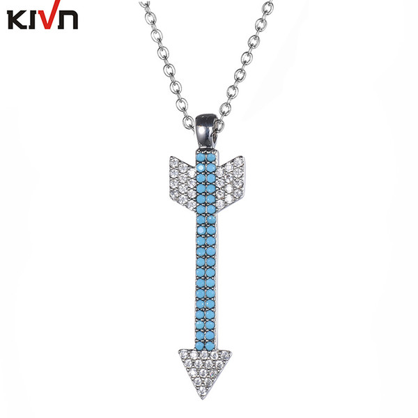 KIVN Fashion Jewelry Pave CZ Cubic Zirconia Cupids Arrow Wedding Pendant Necklaces for Women Girls Birthday Mothers Day Gifts