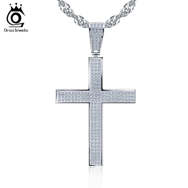 Luxury Classic Cross Necklaces Pendants for Women Cubic Zirconia Necklace Wedding Lover Jewelry Gift ON119